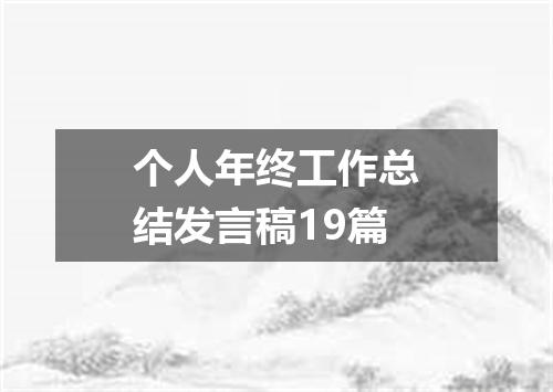 个人年终工作总结发言稿19篇