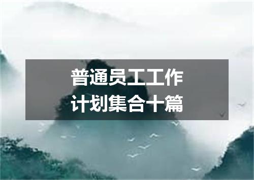 普通员工工作计划集合十篇