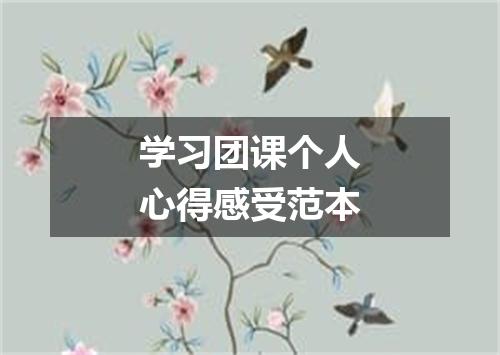 学习团课个人心得感受范本