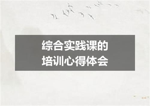 综合实践课的培训心得体会