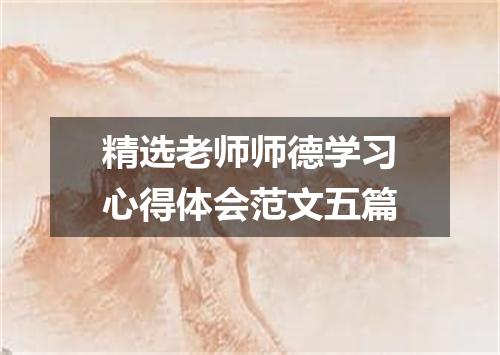 精选老师师德学习心得体会范文五篇