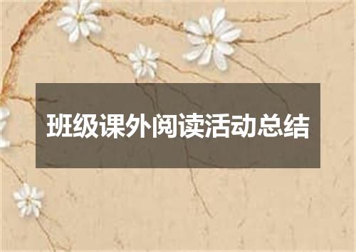 班级课外阅读活动总结