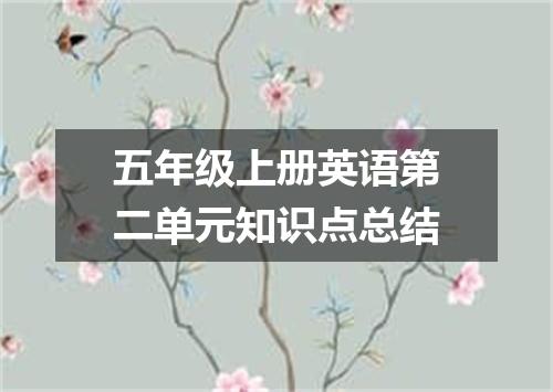 五年级上册英语第二单元知识点总结