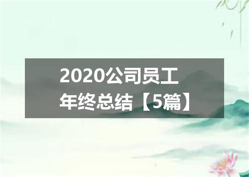 2020公司员工年终总结【5篇】