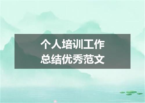 个人培训工作总结优秀范文