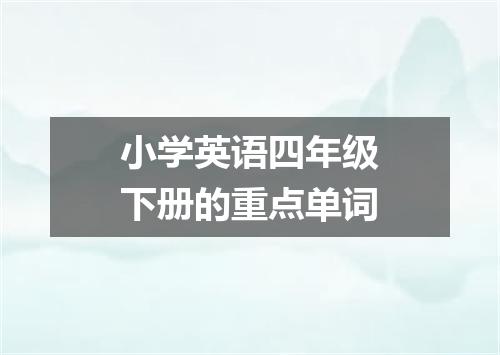 小学英语四年级下册的重点单词