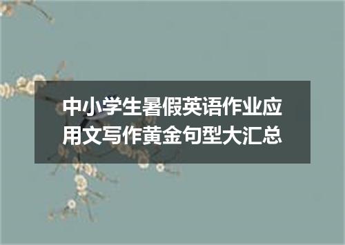 中小学生暑假英语作业应用文写作黄金句型大汇总