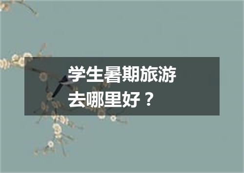 学生暑期旅游去哪里好？