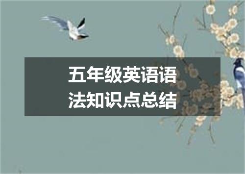 五年级英语语法知识点总结