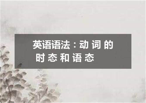 英语语法：动 词 的 时 态 和 语 态