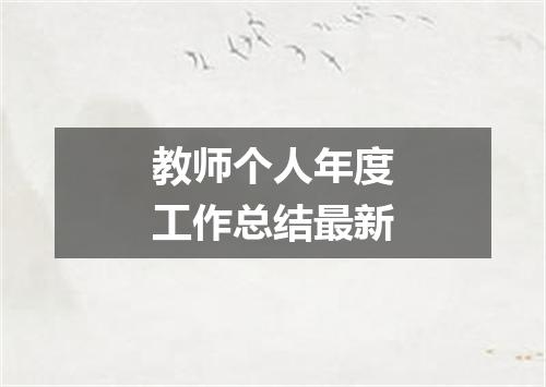 教师个人年度工作总结最新