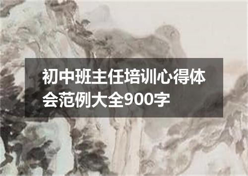 初中班主任培训心得体会范例大全900字