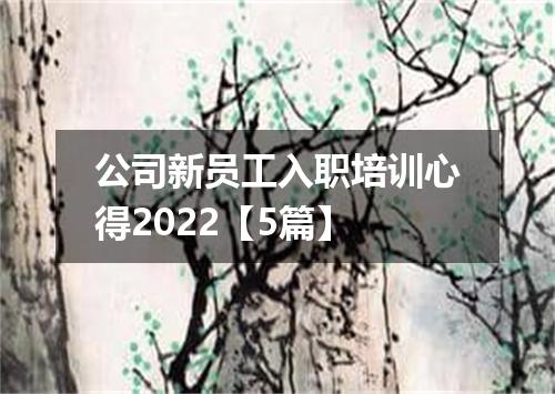 公司新员工入职培训心得2022【5篇】