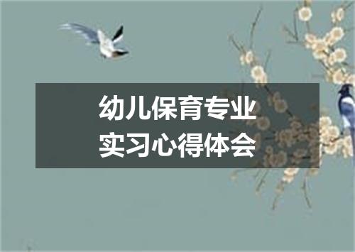 幼儿保育专业实习心得体会