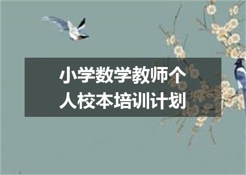 小学数学教师个人校本培训计划