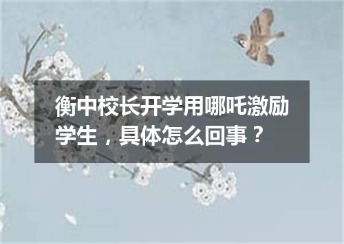 衡中校长开学用哪吒激励学生，具体怎么回事？