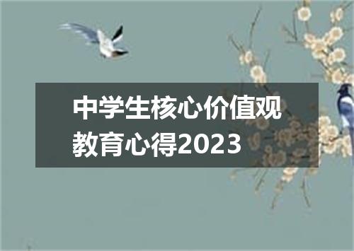 中学生核心价值观教育心得2023