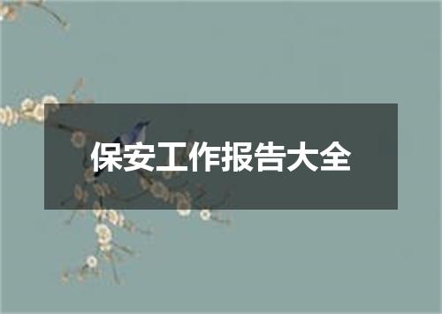 保安工作报告大全