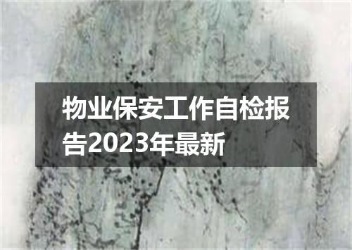 物业保安工作自检报告2023年最新