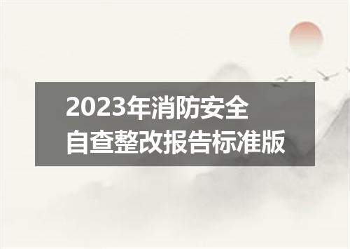 2023年消防安全自查整改报告标准版