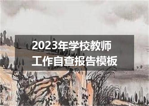 2023年学校教师工作自查报告模板