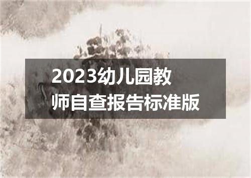 2023幼儿园教师自查报告标准版