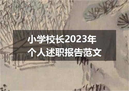 小学校长2023年个人述职报告范文