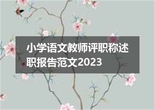 小学语文教师评职称述职报告范文2023