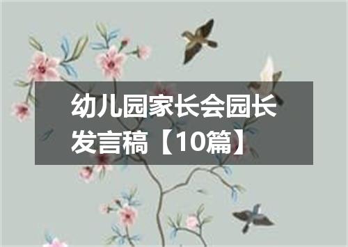 幼儿园家长会园长发言稿【10篇】