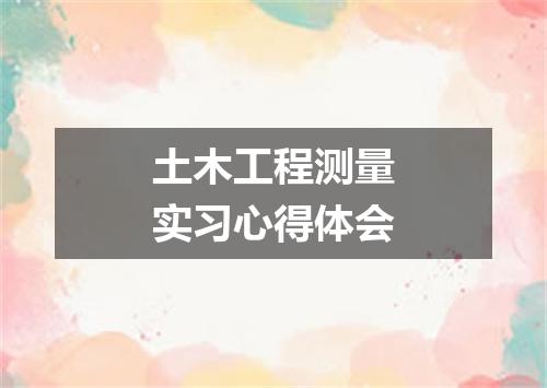 土木工程测量实习心得体会
