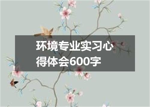 环境专业实习心得体会600字