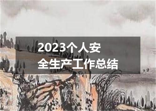 2023个人安全生产工作总结