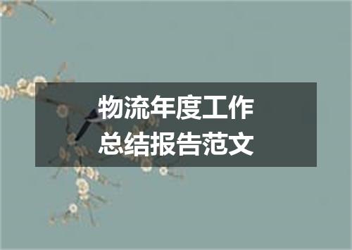 物流年度工作总结报告范文