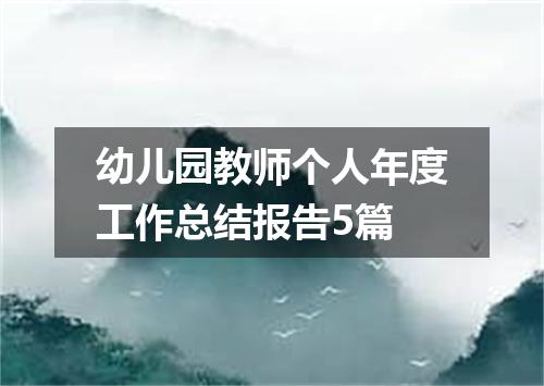 幼儿园教师个人年度工作总结报告5篇