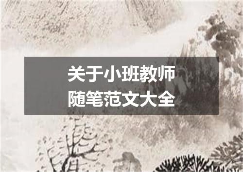 关于小班教师随笔范文大全