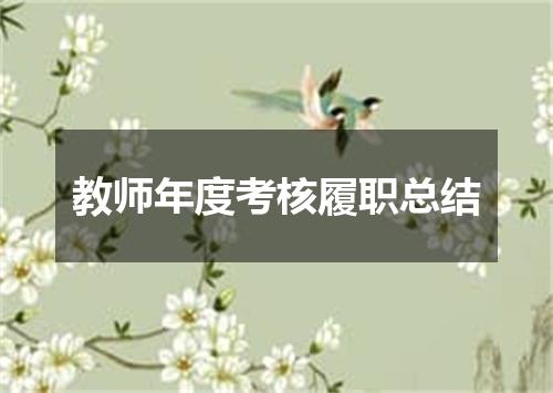 教师年度考核履职总结