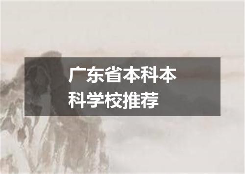 广东省本科本科学校推荐