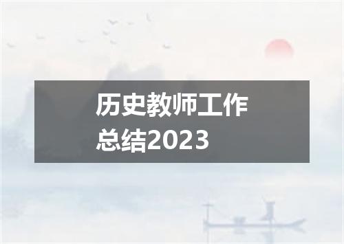 历史教师工作总结2023