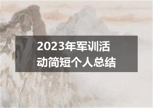 2023年军训活动简短个人总结