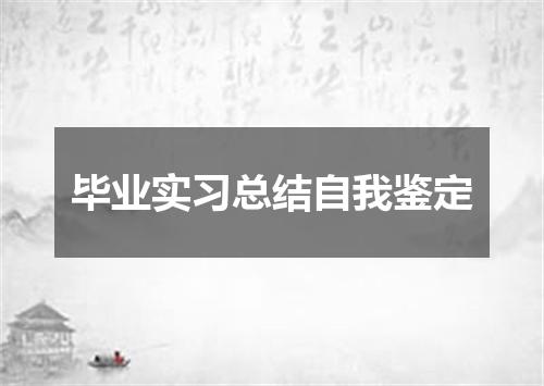 毕业实习总结自我鉴定