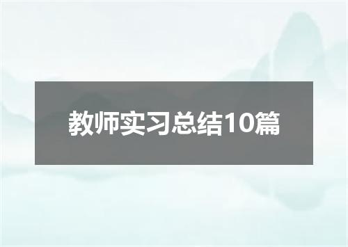 教师实习总结10篇