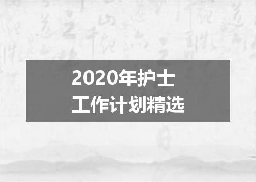 2020年护士工作计划精选