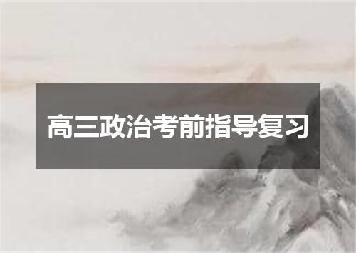 高三政治考前指导复习