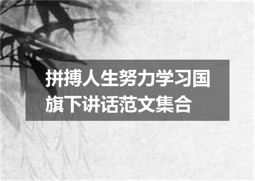 拼搏人生努力学习国旗下讲话范文集合