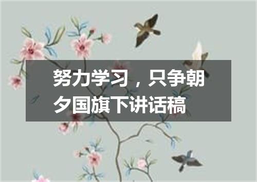 努力学习，只争朝夕国旗下讲话稿