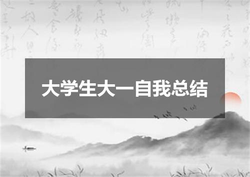 大学生大一自我总结