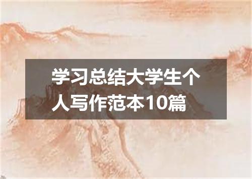 学习总结大学生个人写作范本10篇
