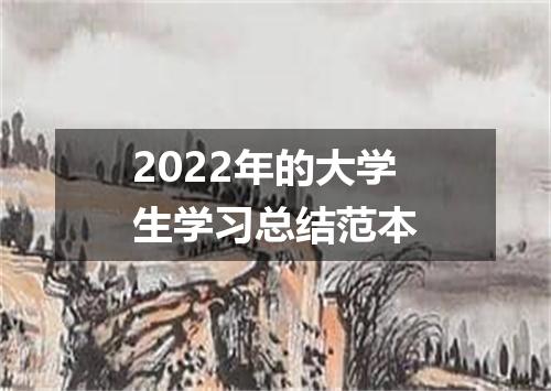 2022年的大学生学习总结范本