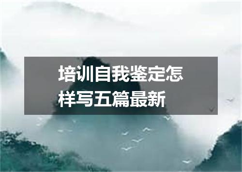 培训自我鉴定怎样写五篇最新
