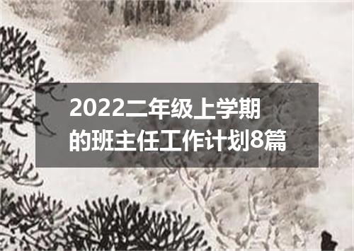 2022二年级上学期的班主任工作计划8篇